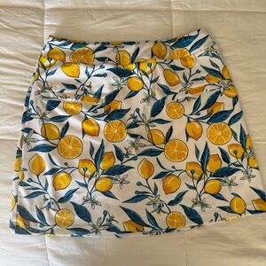 Tail Lemon Print Tennis Golf Skirt Women’s Size S White Yellow
